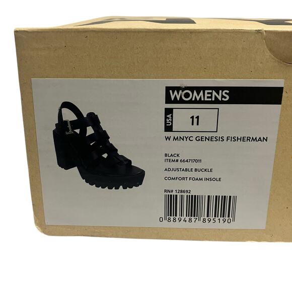NWT Madden NYC Women's Black Genisis Fisherman's Sandals Size 11 - Picture 9 of 9